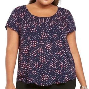 Torrid Heart Print Button Back Top Size 2